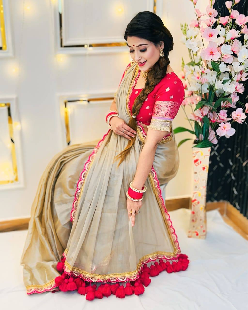 Adorable Designer Party Wear Heavy Tissue Silk Saree Collection.