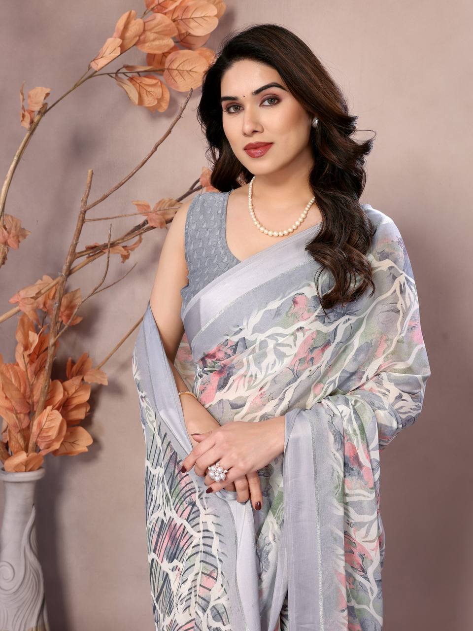 Pretty Designer Floral Printed Saree Collection.