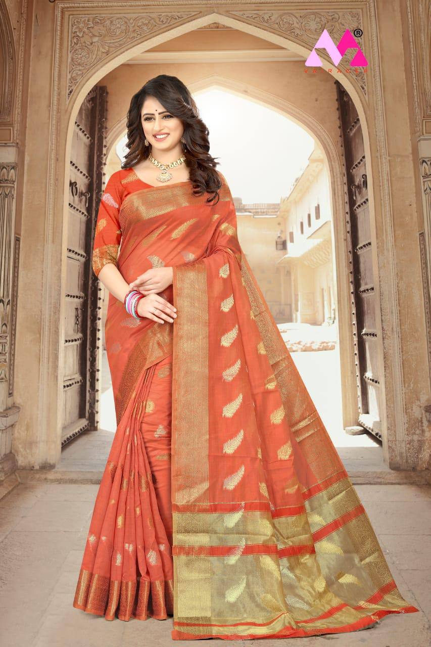 Preety Saree on premium cotton Silk with Jacquard work Saree.
