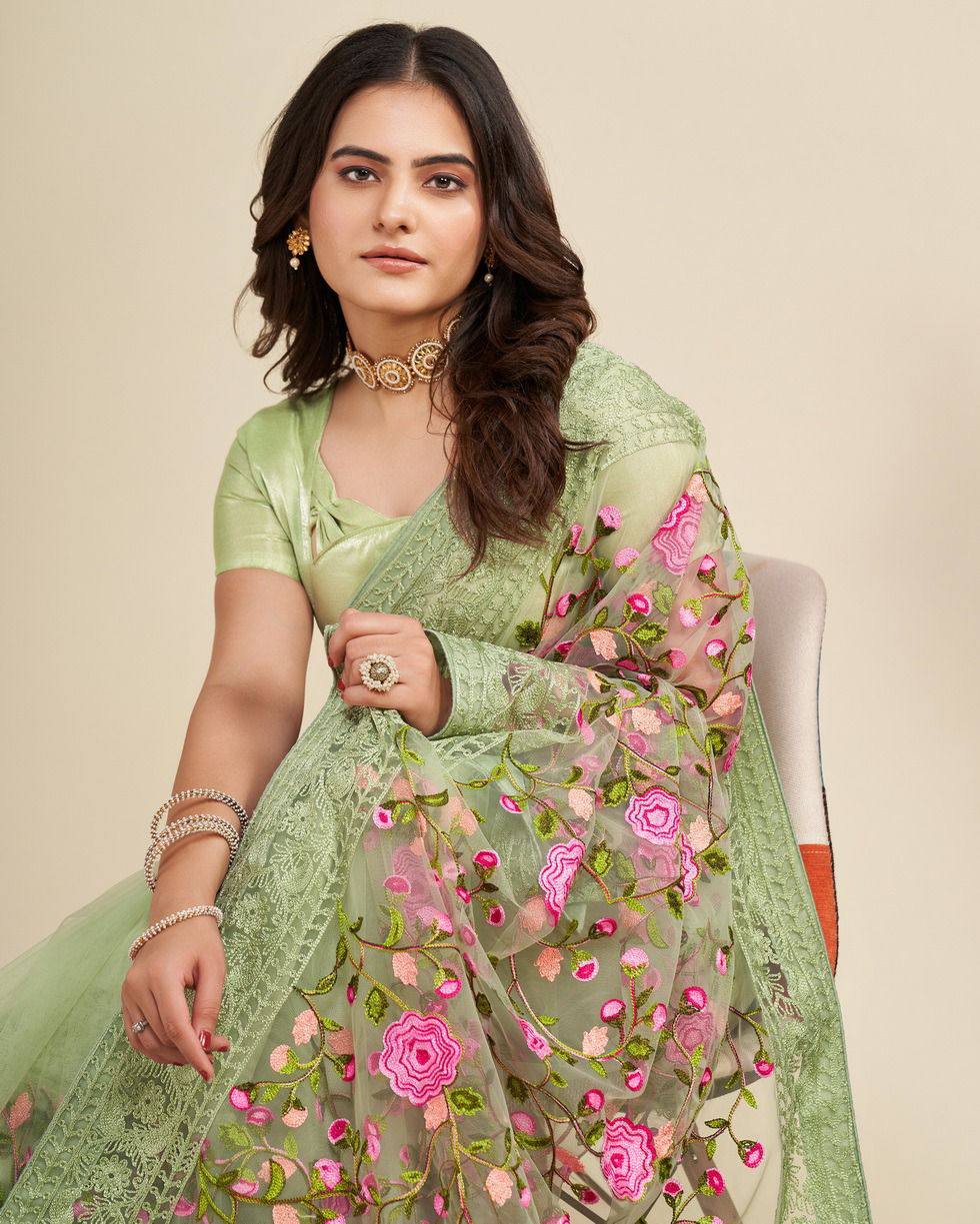 Pretty Look Occasions Wear Special Soft Net Saree Collection.