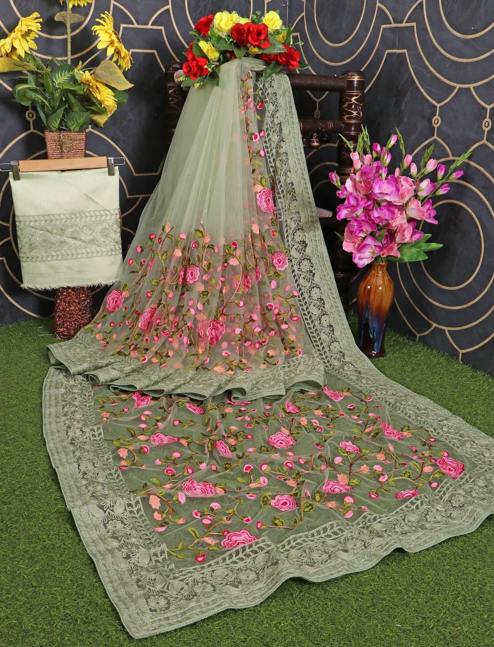 Pretty Look Occasions Wear Special Soft Net Saree Collection.