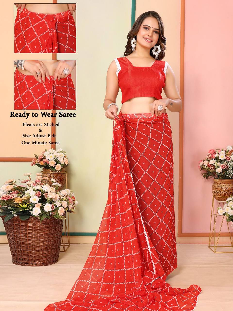 Classical Look Premium 1-Minute Ready To Wear Saree.