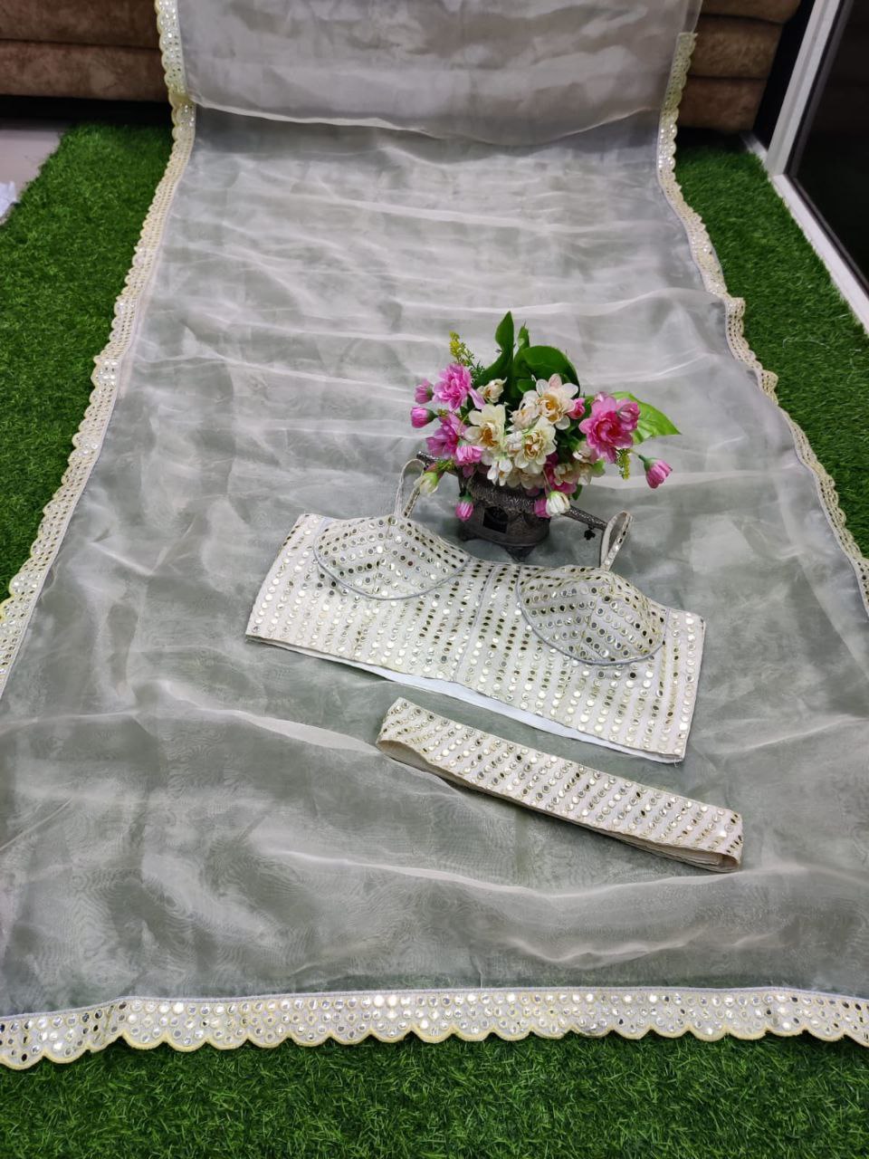 Beautiful Pure Bright Organza Silk Saree Collection.