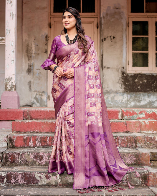Gorgeous Banarasi Digital Printed Silk Saree.