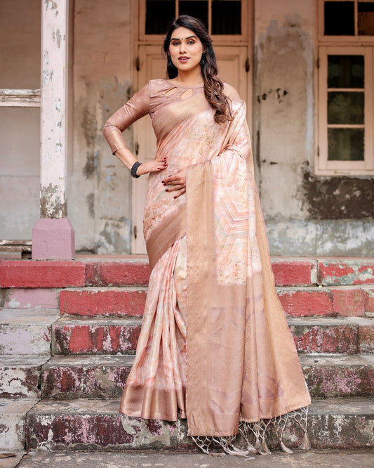 Grace in Every Drape Banarasi Digital Printed Silk Saree.
