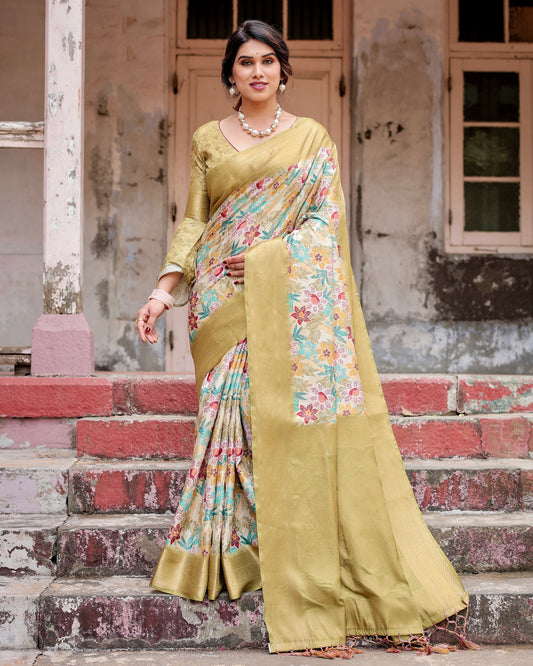 Golden Mustard Banarasi Elegance.
