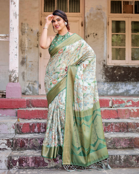 Graceful Banarasi Digital Printed Silk Saree.