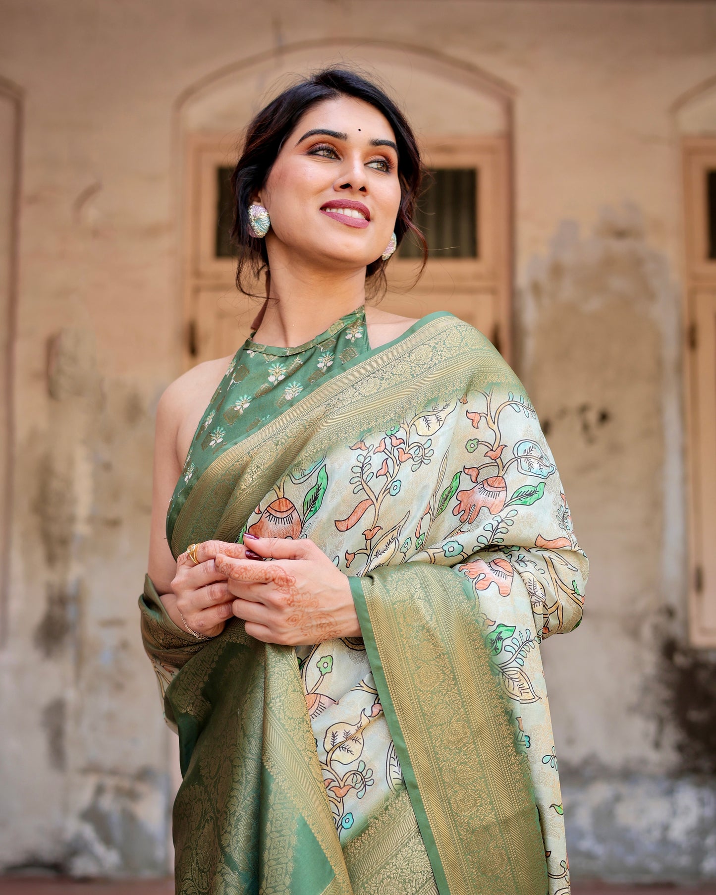 Graceful Banarasi Digital Printed Silk Saree.