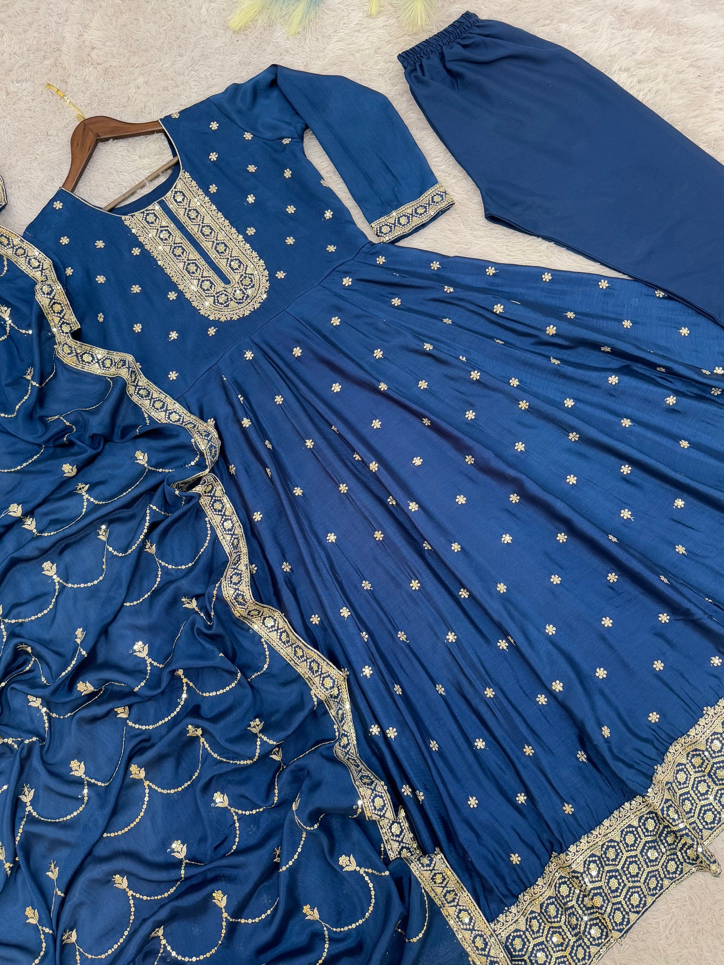 Latest Designer Wedding Wear Special Blue Gown Collection.