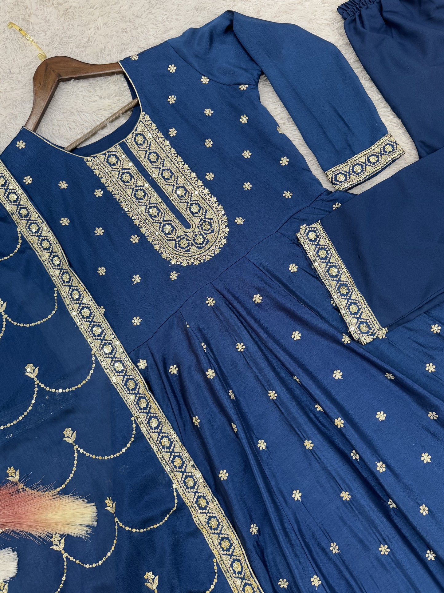 Latest Designer Wedding Wear Special Blue Gown Collection.