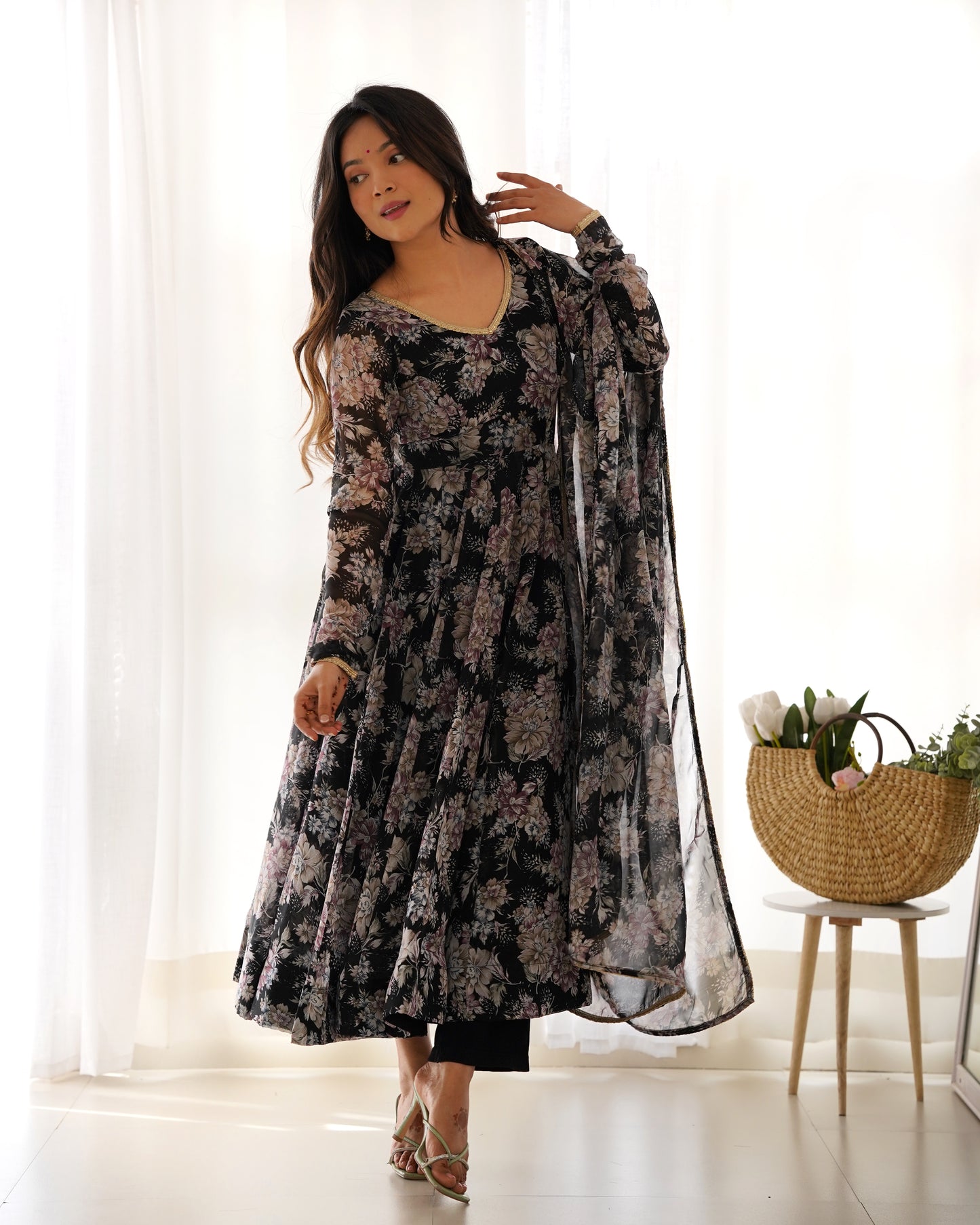 Beautiful Trendy Designer Anarkali Outfit.