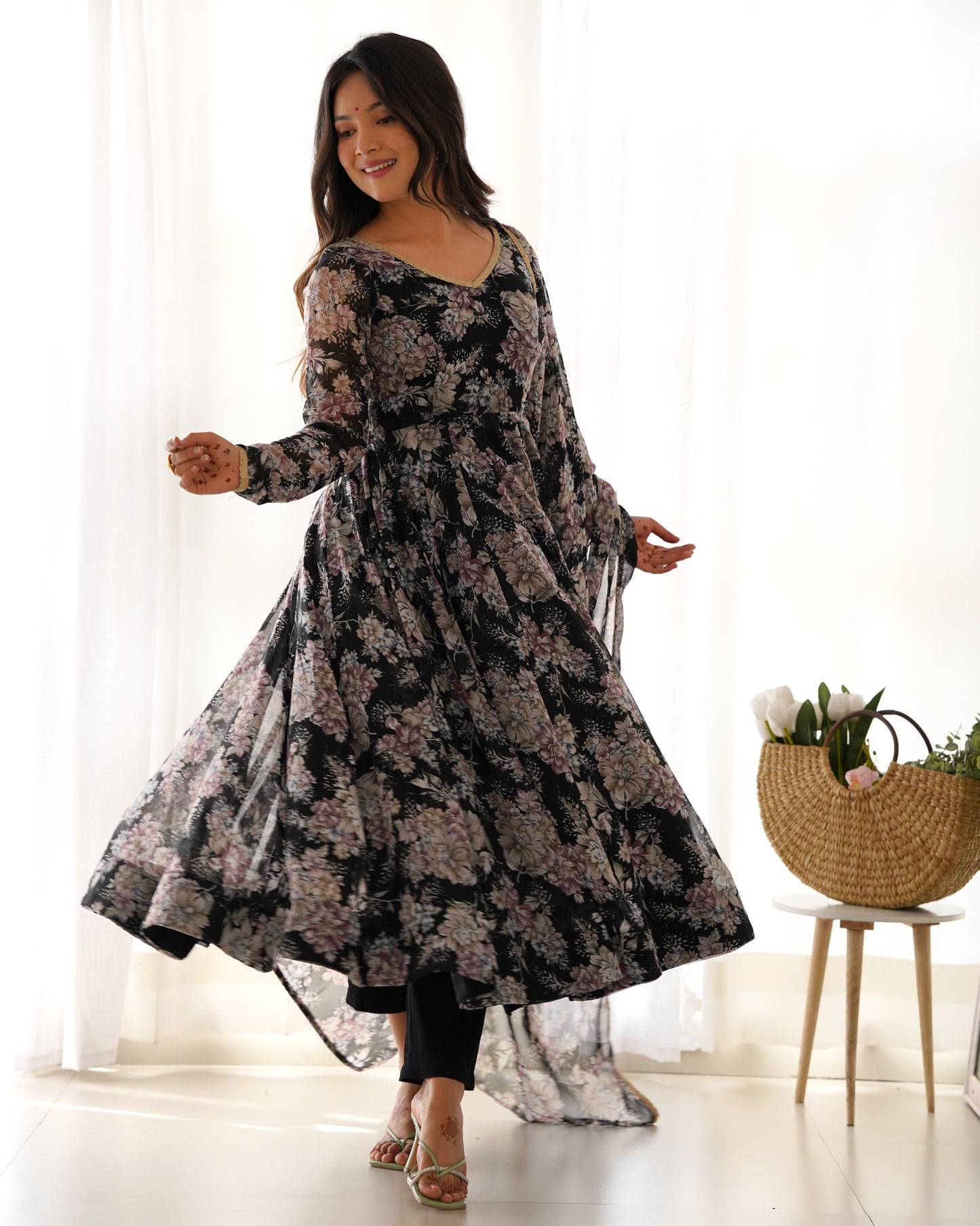 Beautiful Trendy Designer Anarkali Outfit.