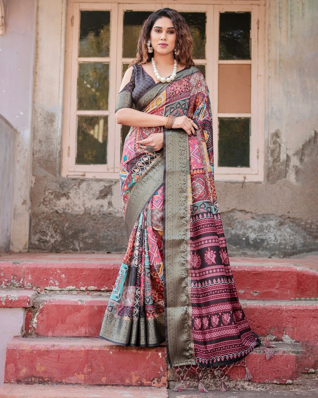 Beautiful Elegantly Digital Printed Pure Silk Saree Collection.