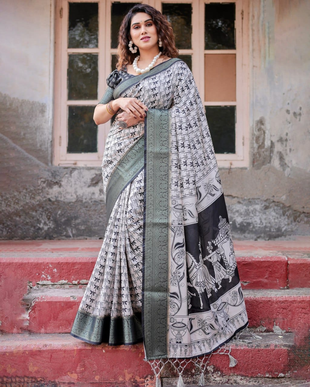Premium Digital Printed Pure Silk Casual Wear Special Saree.