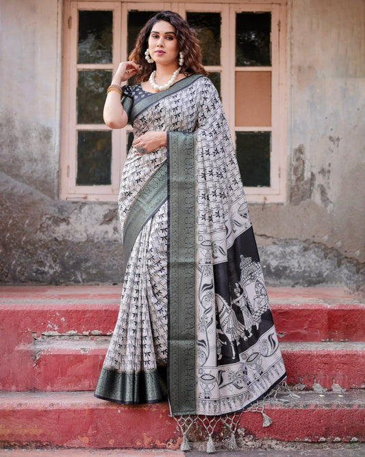 Premium Digital Printed Pure Silk Casual Wear Special Saree.