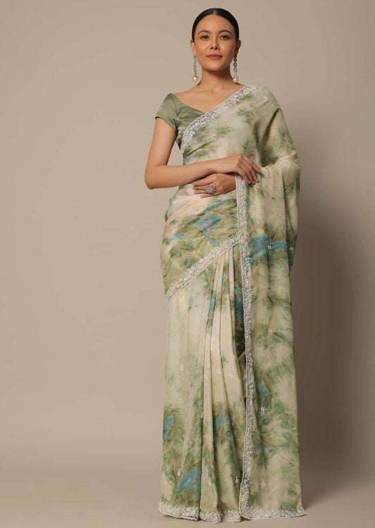 Party Wear Georgette Shibori Saree.