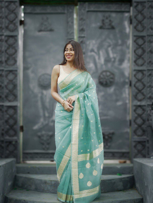 Attractive Look Premium Soft Linen Slab Saree Collection.