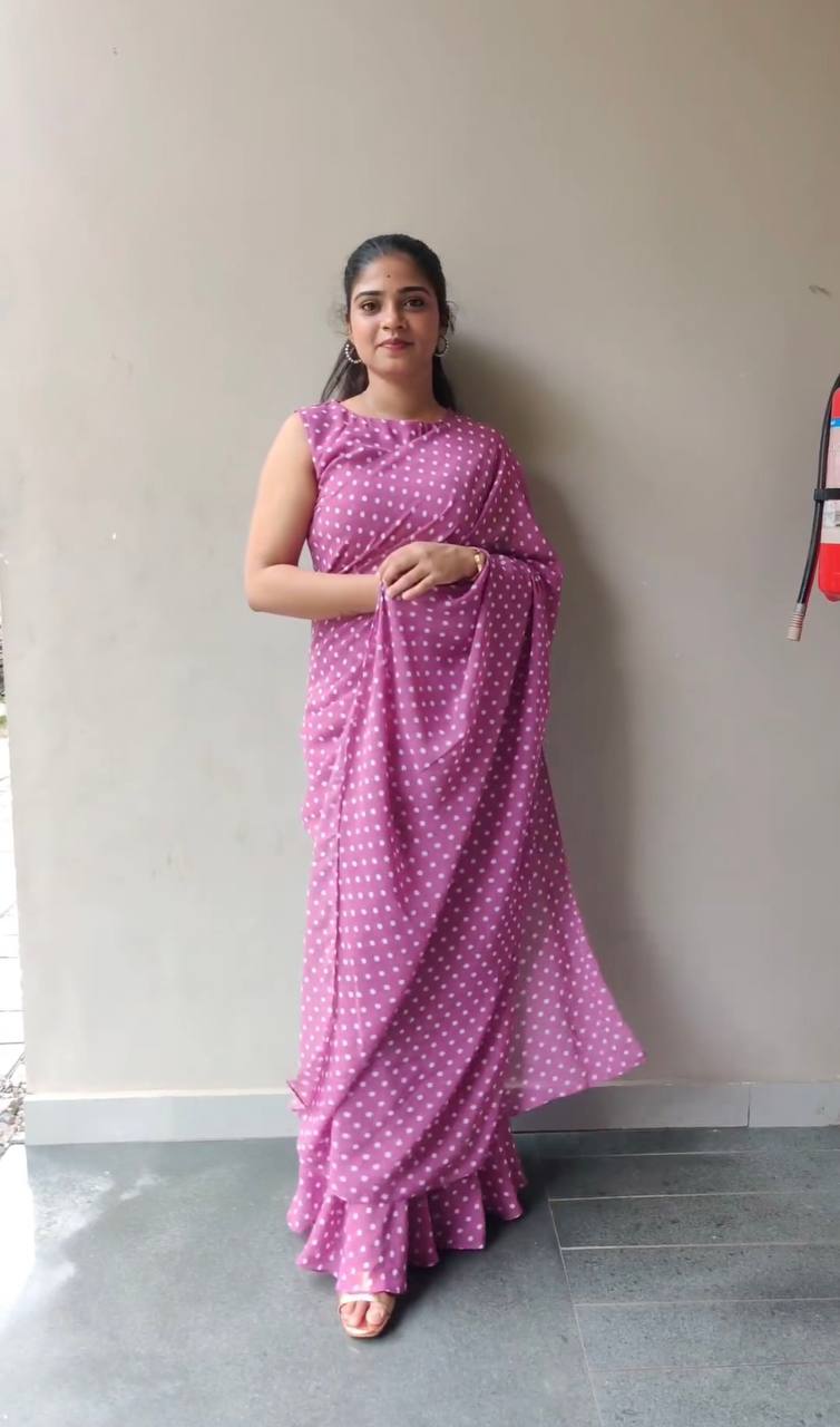 New Latest Designer Trendy 10 Second Ready Made Gown Saree.