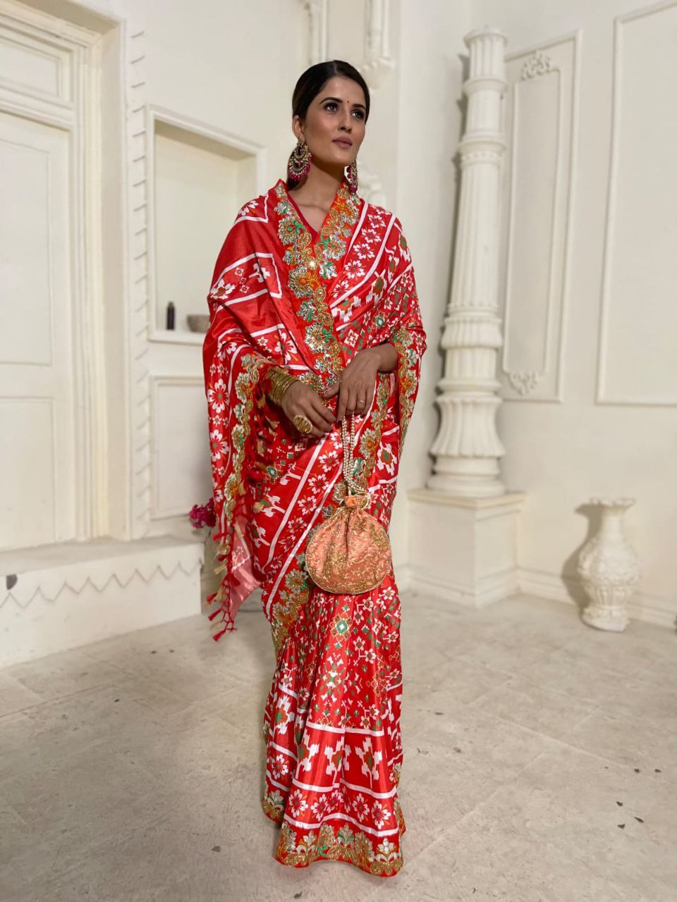 Vichitra Silk Digital Patola Print Vichitra Silk Saree Collection.