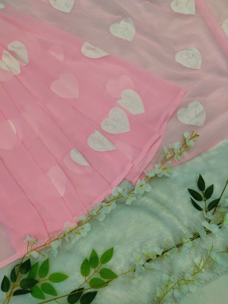 Preety Premium Georgette Baby Pink Ready To Wear Saree.