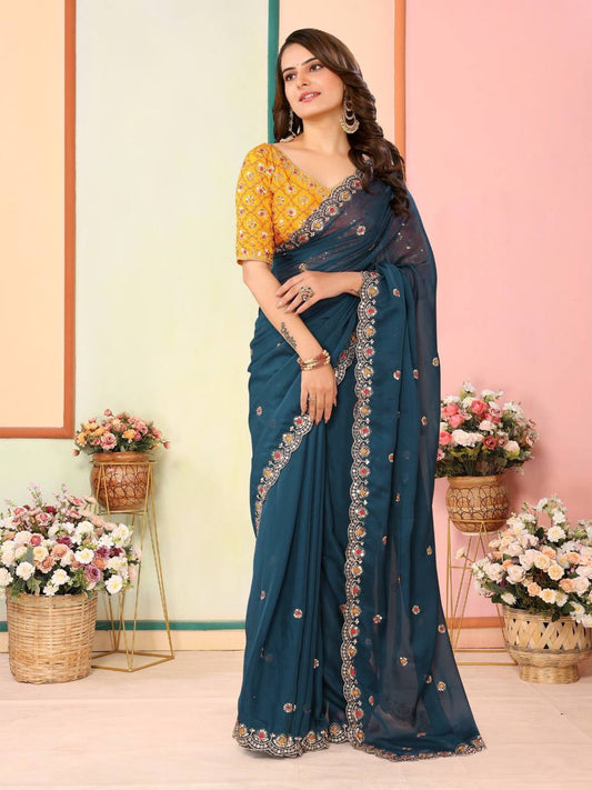 Latest Super Trendy Organza Silk Saree Collection.