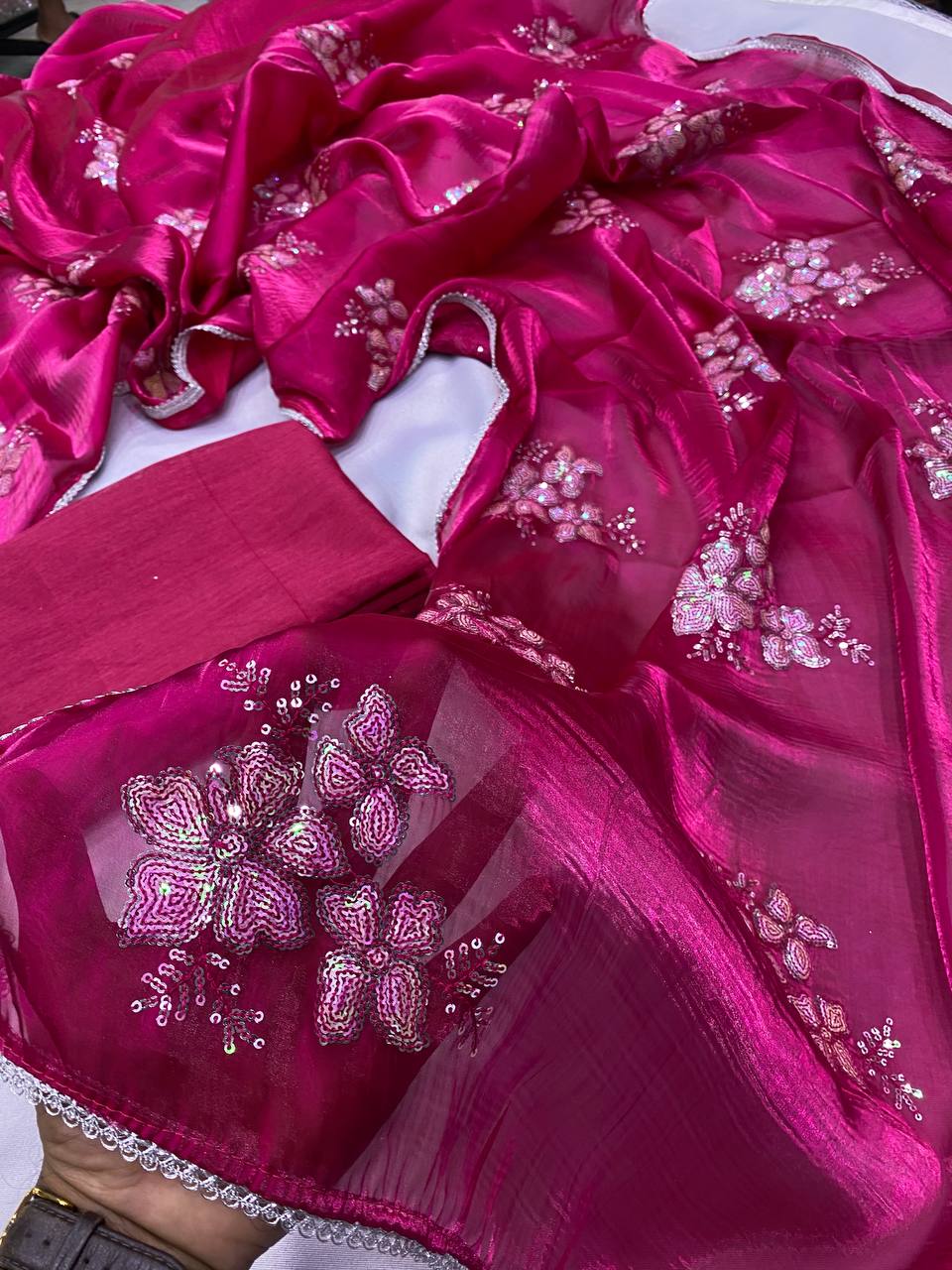Latest New Party Wear Pink Saree Collection.