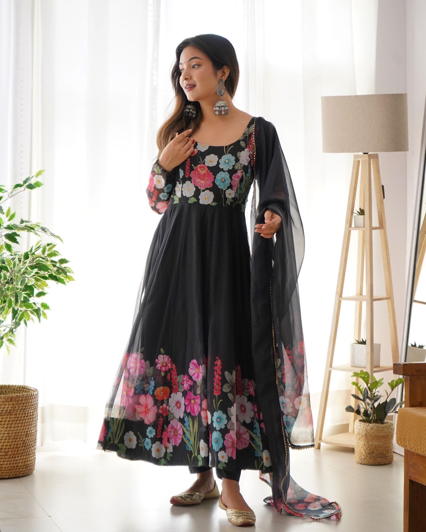 Fancy Party Wear Special Black anarkali suit Collection.
