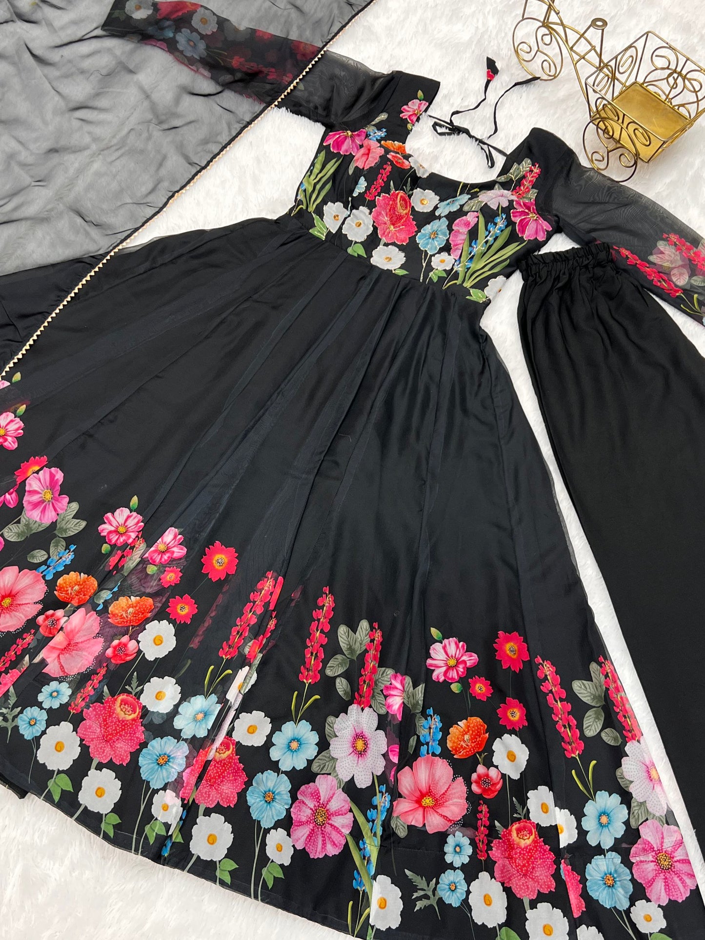 Fancy Party Wear Special Black anarkali suit Collection.