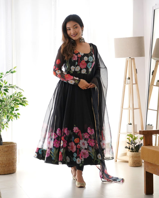 Fancy Party Wear Special Black anarkali suit Collection.