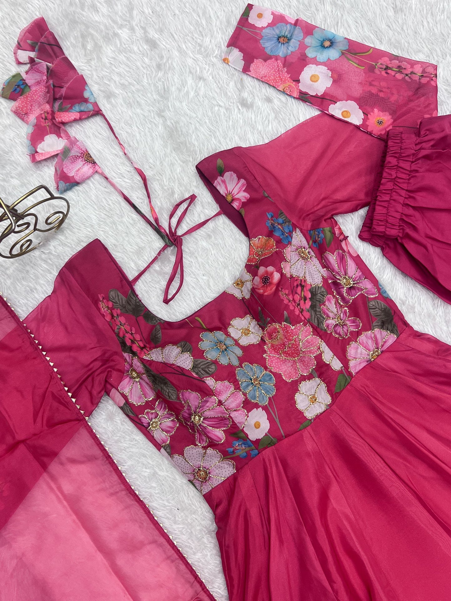 Beautiful Pretty Designer Pink Anarkali suit.