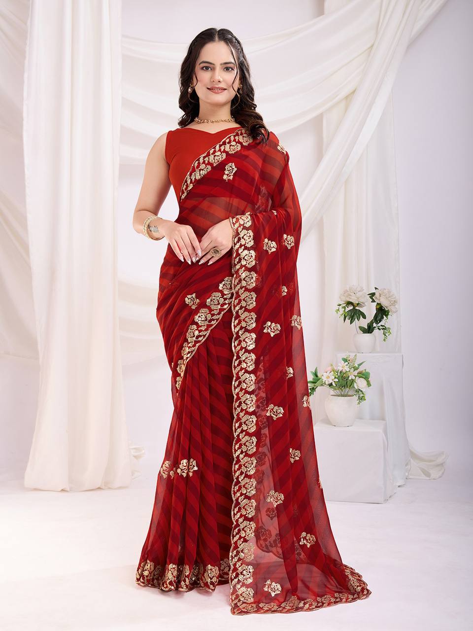 Latest Leriya Printed Georgette Saree Collection.