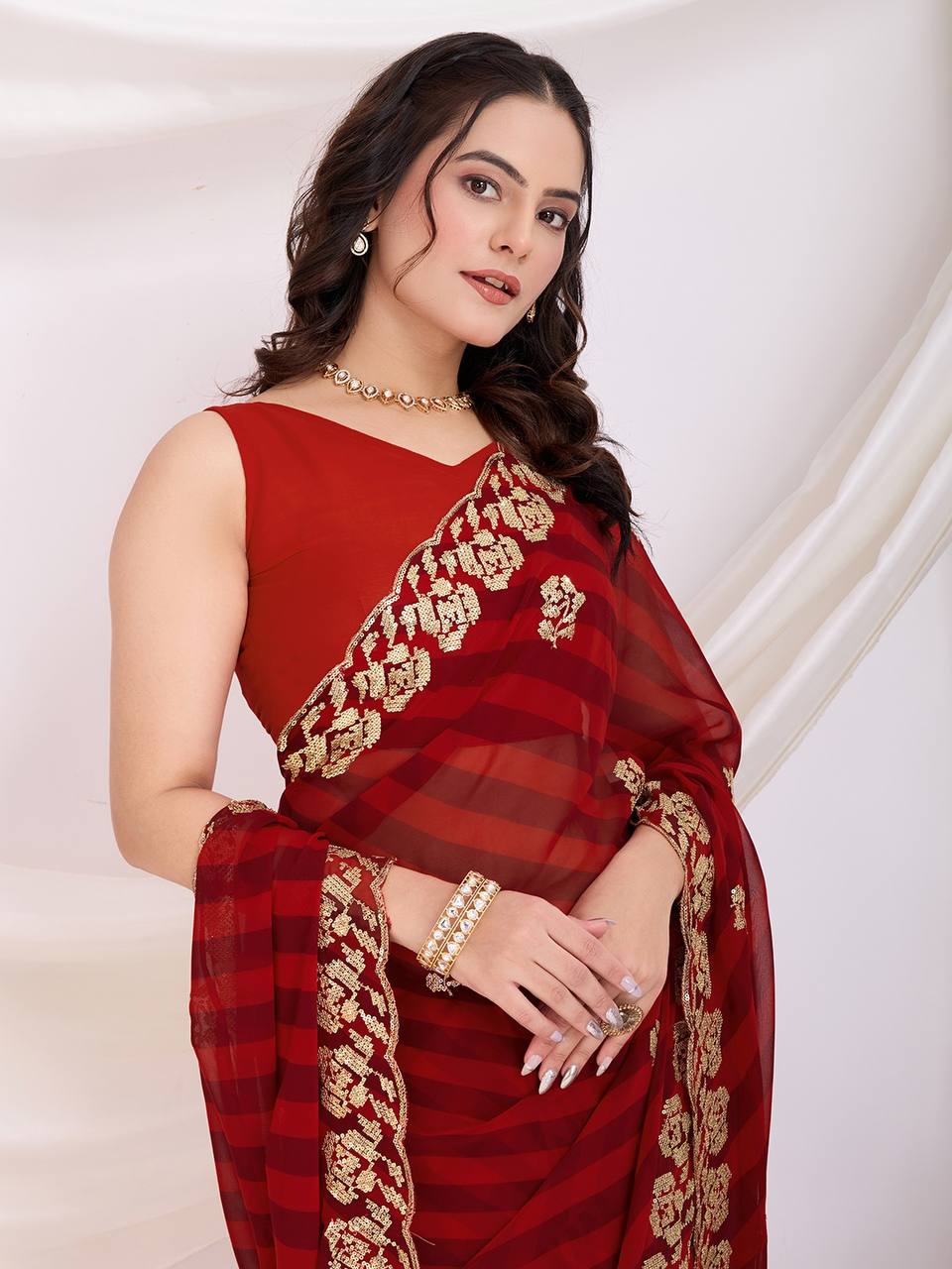 Latest Leriya Printed Georgette Saree Collection.