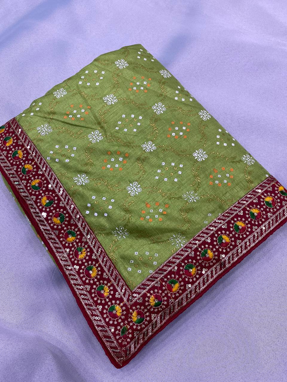 Adorable Designer Bandhni Vichitra Silk Saree Collection.