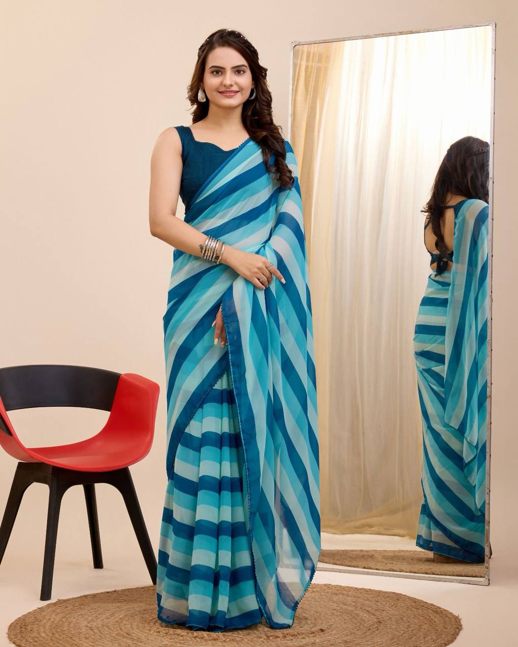 Latest Most Beautiful Ready To Wear  Pre-Stitched Saree.