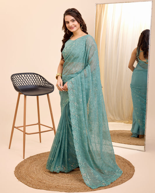 New Designer Premium Soft Organza Silk Saree.