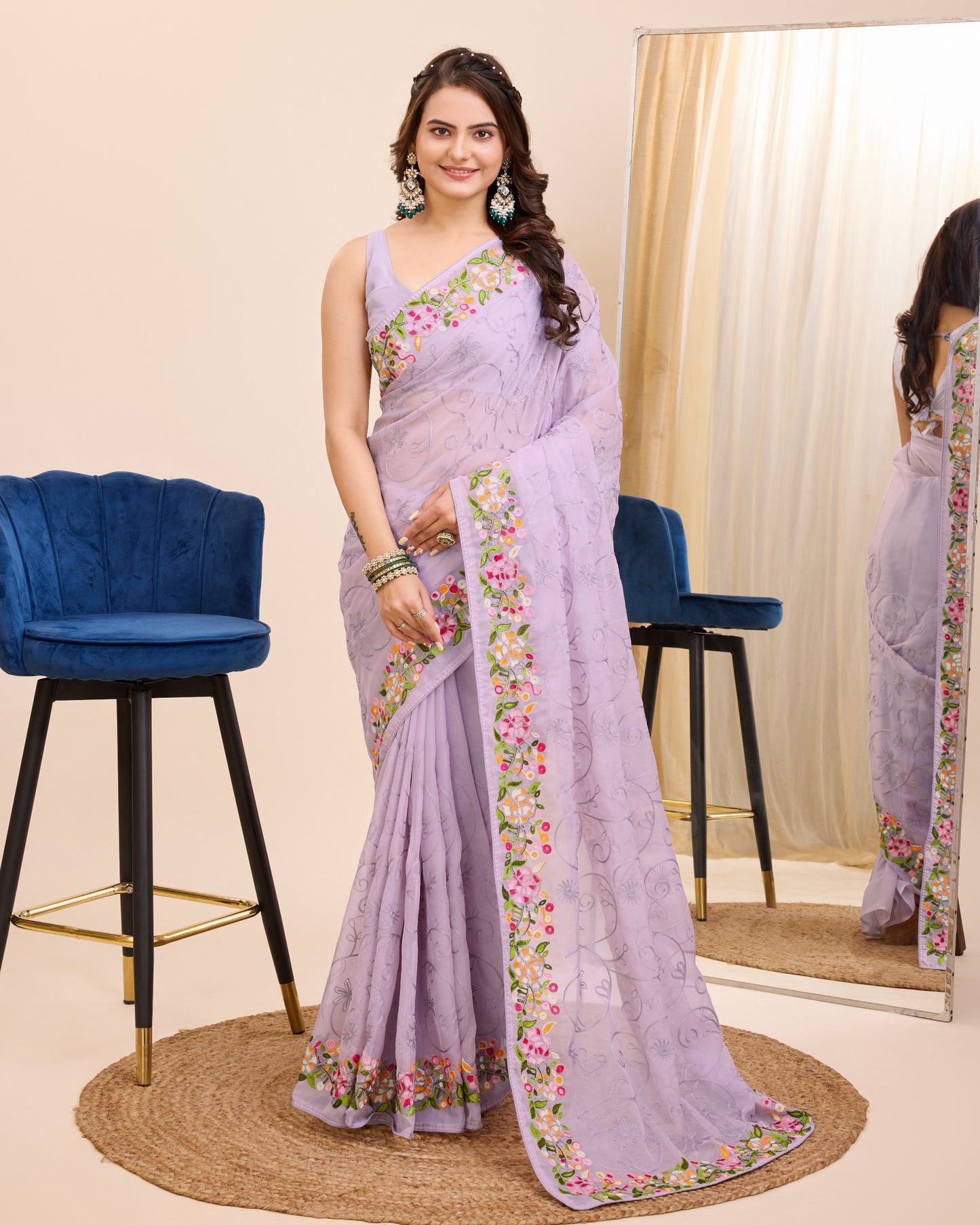 New Designer Premium Tibby Silk Saree.