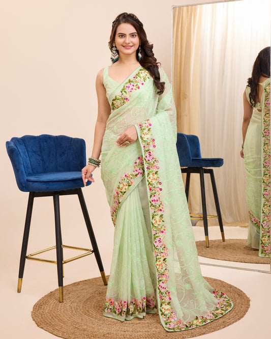 New Designer Premium Tibby Silk Saree.