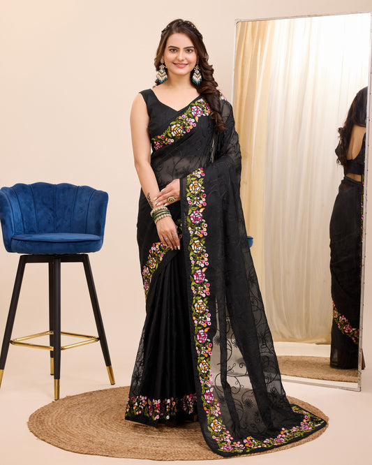 New Designer Premium Tibby Silk Saree.