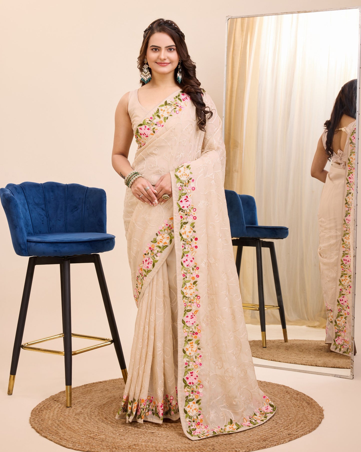 New Designer Premium Tibby Silk Saree.