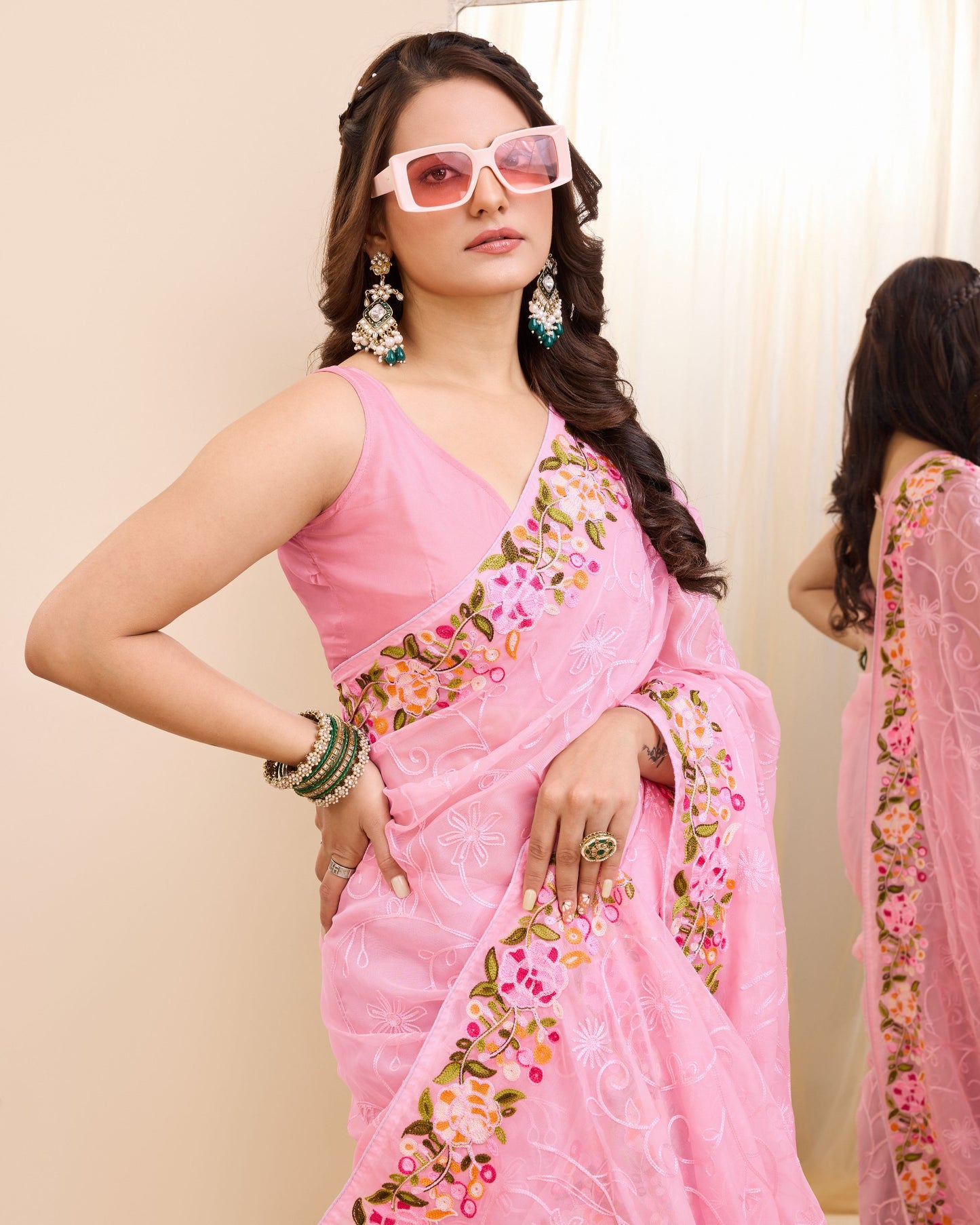 New Designer Premium Tibby Silk Saree.