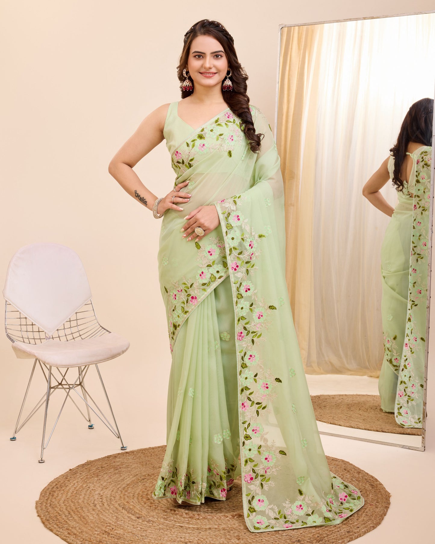Attractive Designer Premium Tibby Silk Saree.