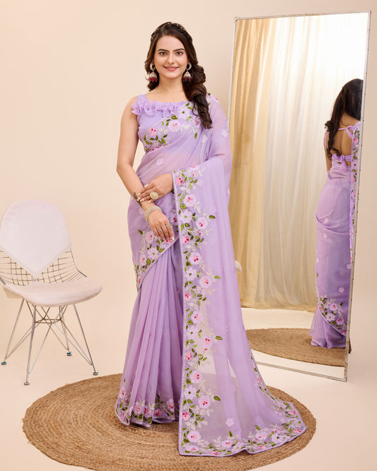 Attractive Designer Premium Tibby Silk Saree.