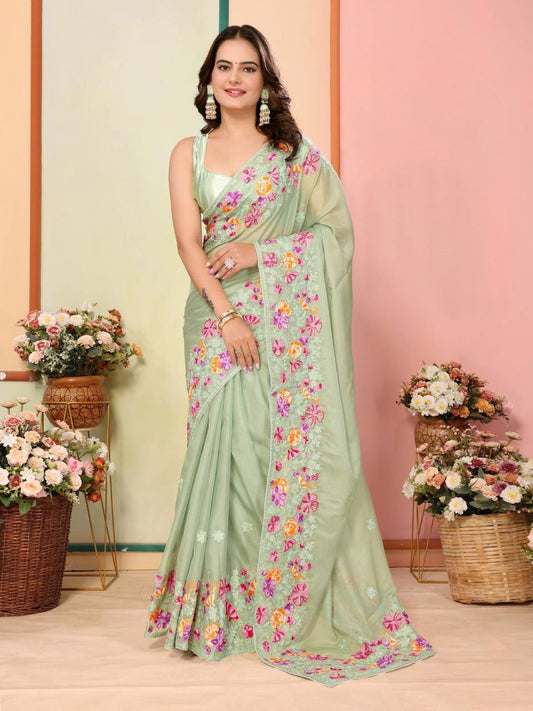 Latest New Organza Silk Saree Collection.