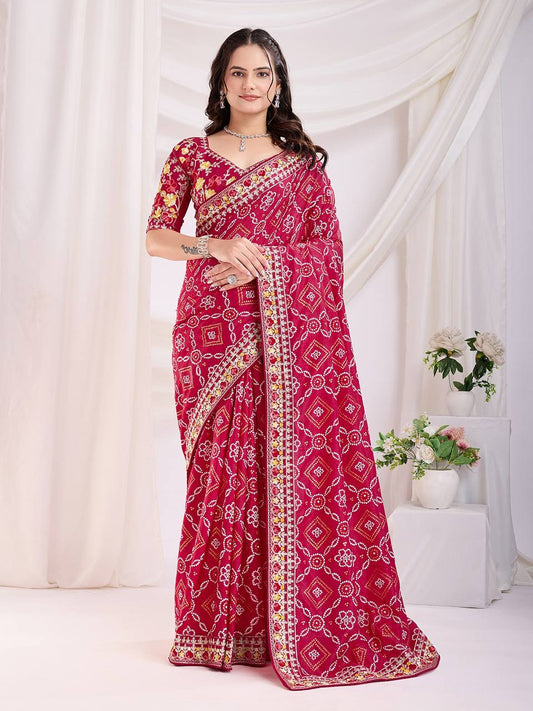 Latest Designer New Vichitra Silk Saree Collection.