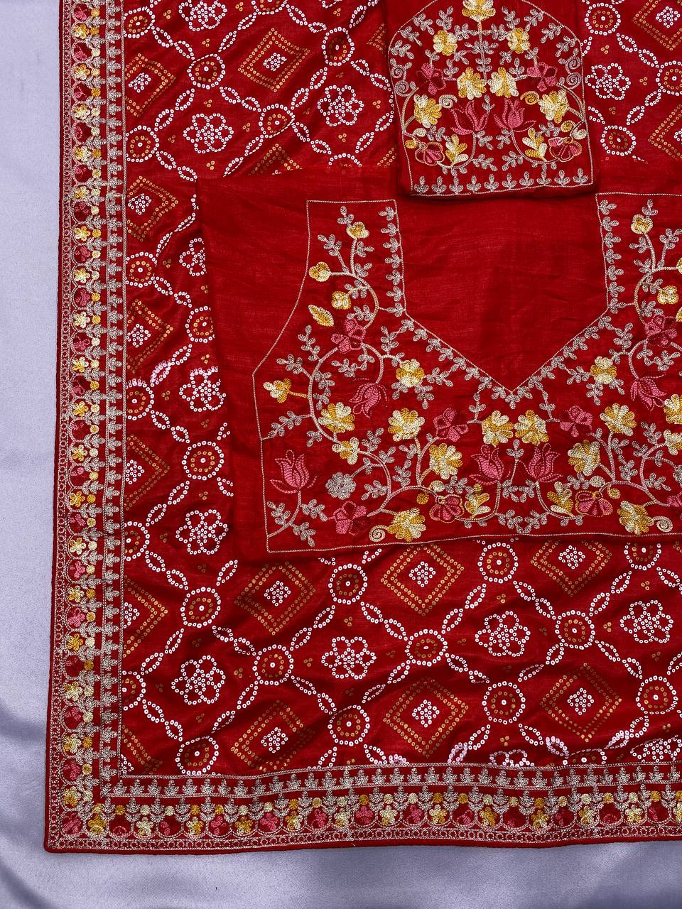 Wedding Wear Special Red Vichitra Silk Saree Collection.