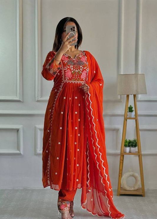 Beautiful Red Designer Trendy Outfit.