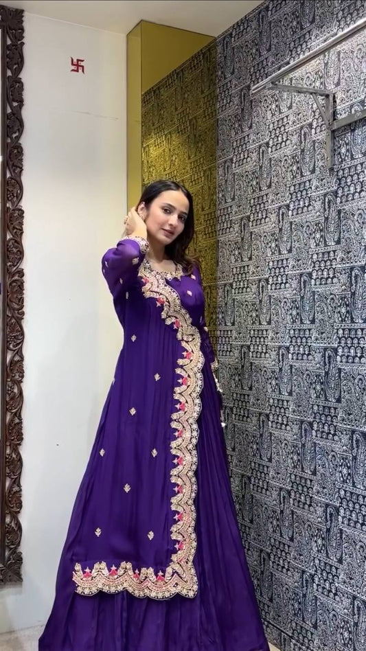 Beautiful Purple Designer Gown Collection.