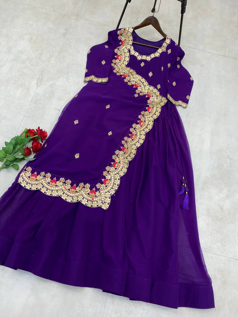 Beautiful Purple Designer Gown Collection.