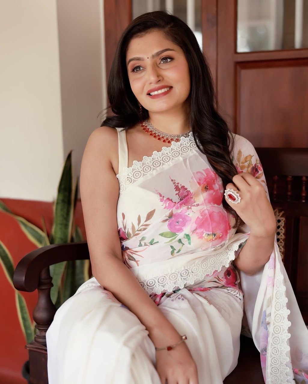 Beautiful White Designer Party Wear Saree Collection.