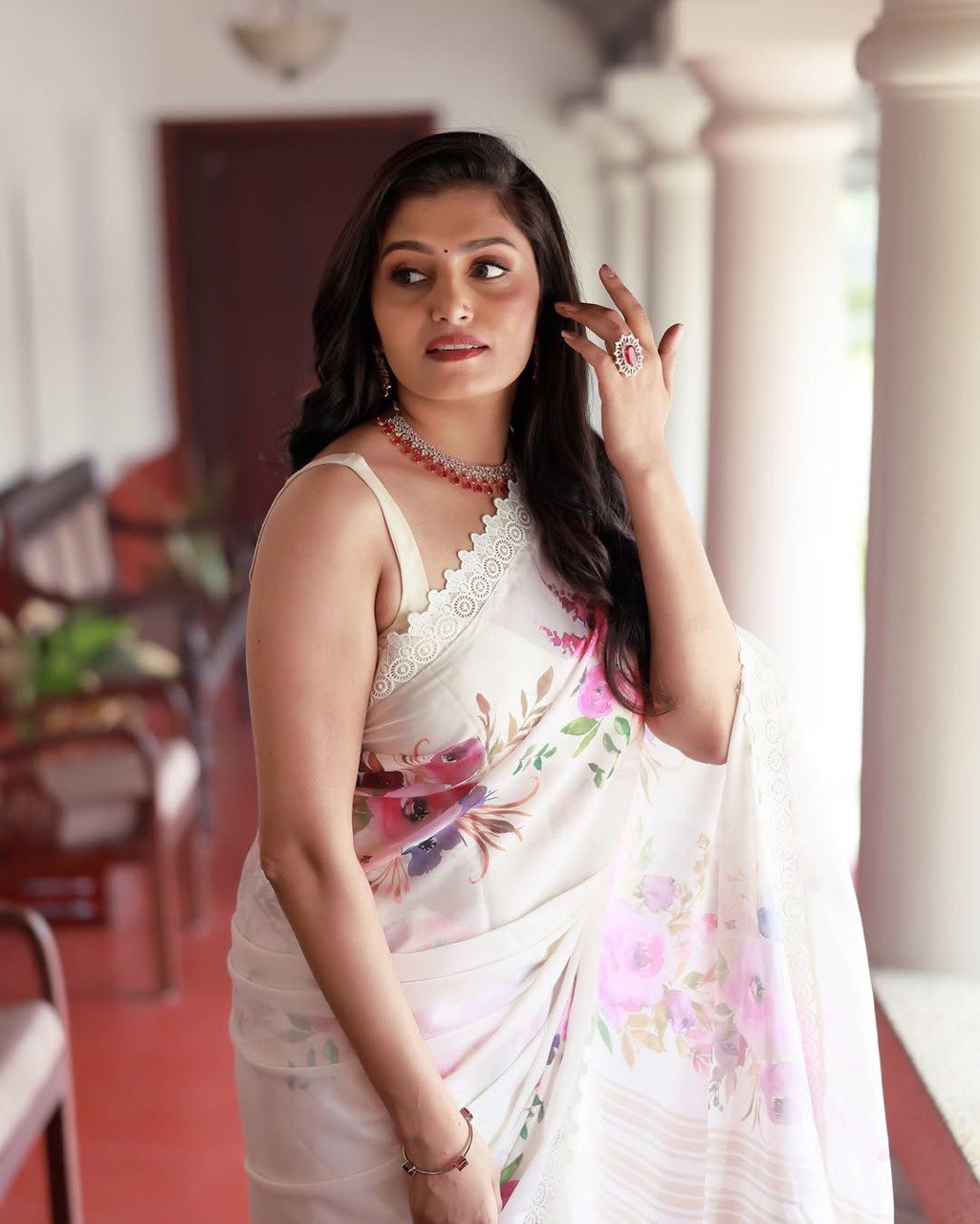 Beautiful White Designer Party Wear Saree Collection.